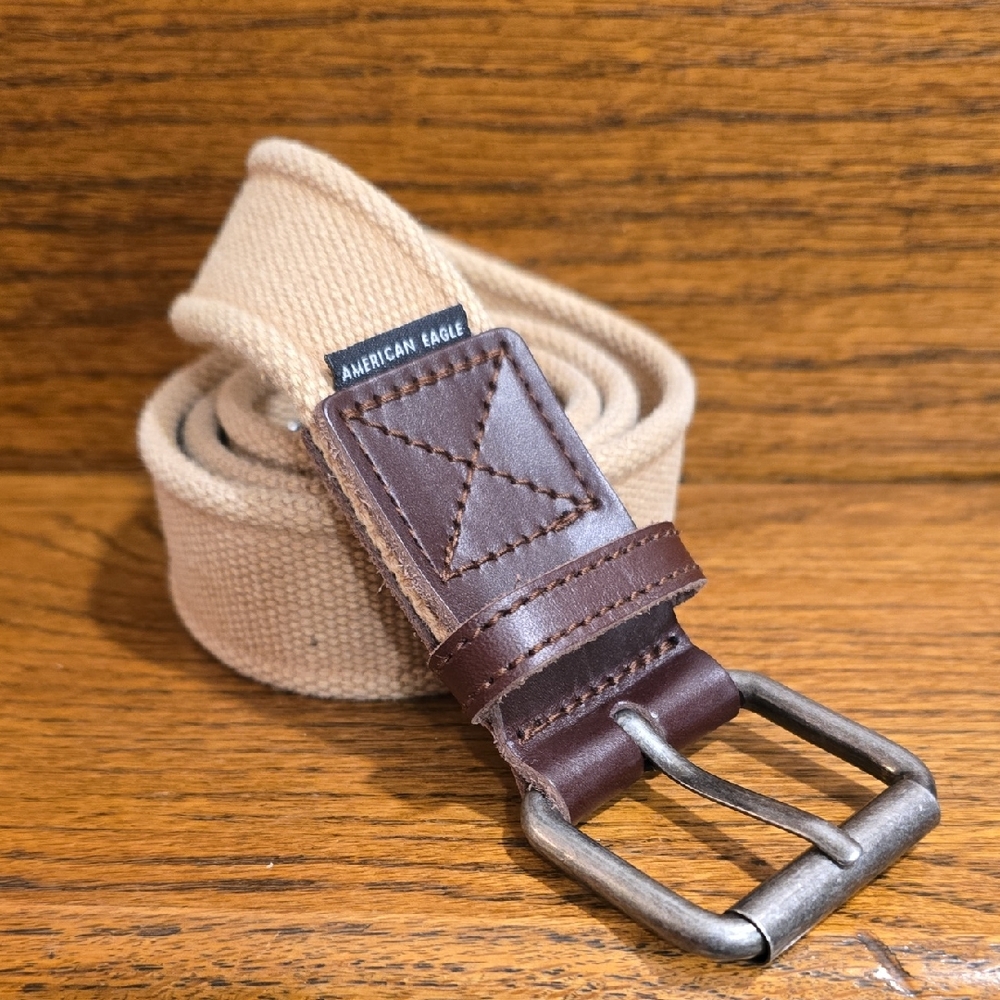 American Eagle Outfitters Beige and Brown Men's Belt